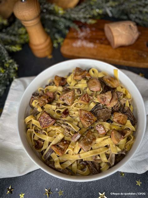 Tagliatelles au Foie Gras et cèpes Fan de Foie Gras