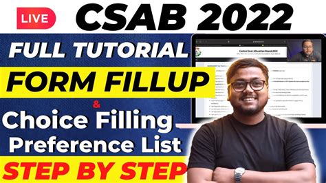 CSAB Registration 2022 Step By Step CSAB Choice Filling 2022 CSAB