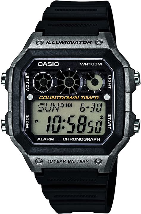 Casio Men S Ae Wh Avcf Illuminator Digital Display Quartz Black