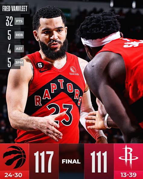 Nba On Twitter Fred Vanvleet Scored Points To Lead The Raptors To