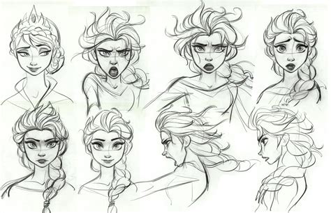 Elsa Model Sheet Disney Concept Art Illustration Character Design