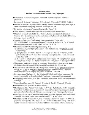 Biochem Notes Chapter Recommended Work Within Chapter Worked