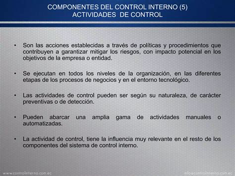 Marco Integrado De Control Interno Parte Cinco Ppt