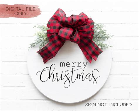 Holiday Door Hanger Svgs Merry Christmas Svg Door Hanger Etsy