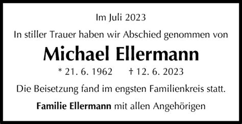 Traueranzeigen Von Michael Ellermann Ostalbtrauer