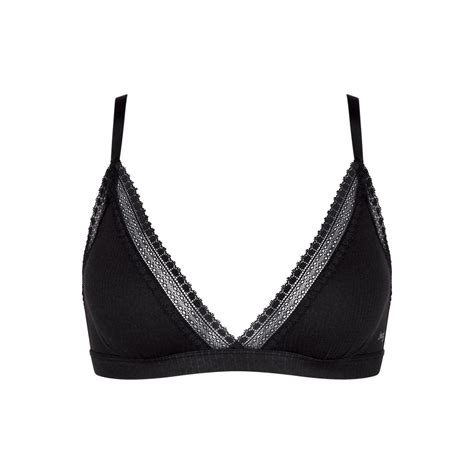 SLOGGI GO RIBBED Bralette Noir En Coton Sloggi Lemon Curve