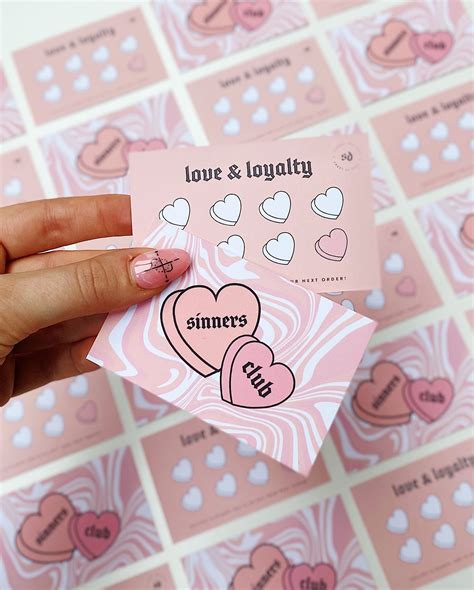 Retro Loyalty Card Pink Loyalty Card Template Customer Loyalty Card