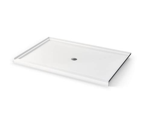 Icon Base Acrylx Alcove Center Drain Shower Base In Bone Shower