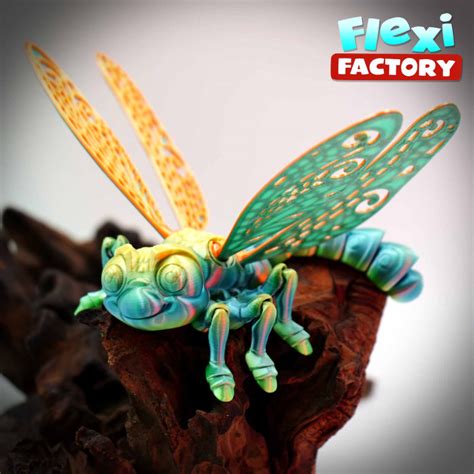 D Printable Flexi Factory Print In Place Dragonfly By Flexi Factory