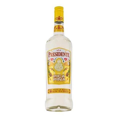 Paquete De 3 Licor De Brandy Presidente Pica Piña 700 Ml Presidente