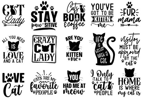 Premium Vector Cat Svg Bundle Cat Lover Cut Files Cat Svg Quotes