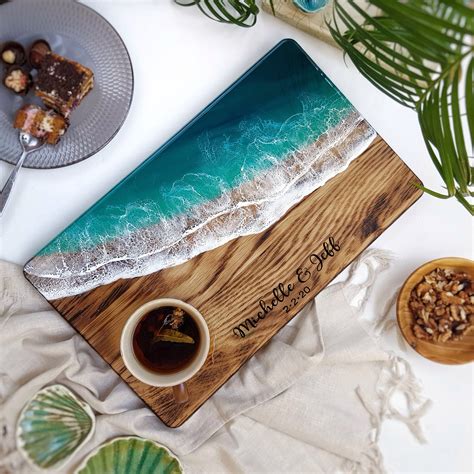 Kitchen Decor Resin Ocean Art Cutting Board Christmas Gifts Ocean Resin