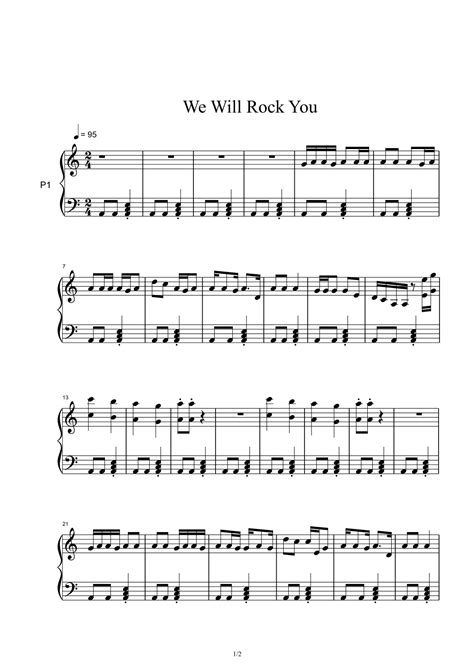 We Will Rock You Arr Queen By Queen Sheet Music For Piano Solo At