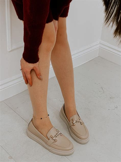 Nude Cilt Eddy Toka Detay Kadın Loafer