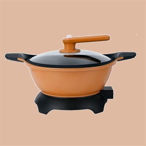 Electric Non Stick Wok Frying Pan Smart Design Thermostat System Electric Hot Wok Energy