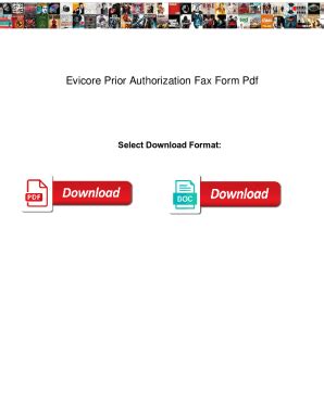 Fillable Online Evicore Prior Authorization Fax Form Pdf Evicore Prior