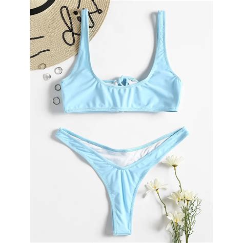 Aliexpress Buy New Lace Up Tank Bikini Set High Leg Bikini Thong Swimsuit Women