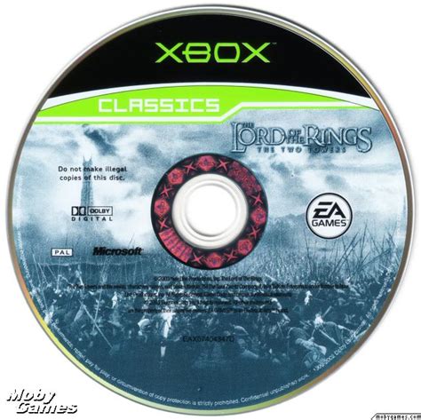 Lotr The Two Towers Xbox Game Disc Lord Of The Rings Photo