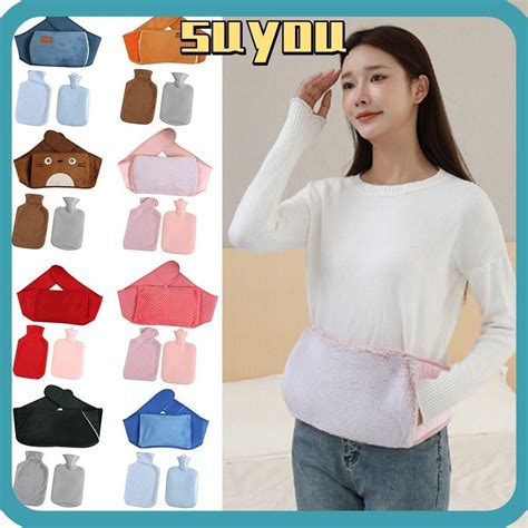 SUYO Hot Water Bottle Belt Soft Wearable Hot Water Pouch Hand Warmer Cartoon PVC Plush Waist