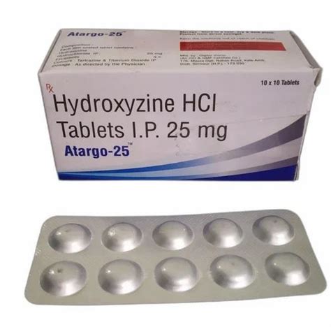 Atargo 25 Hydroxyzine Hcl Tablets Treatment Itching Caused By