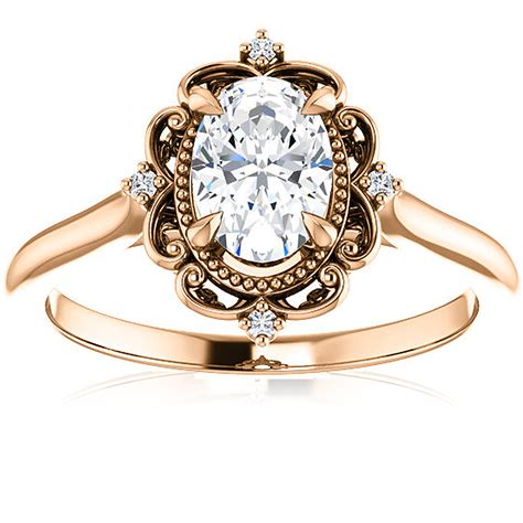 1 Ct Oval Diamond Engagement Ring 14k Rose Gold