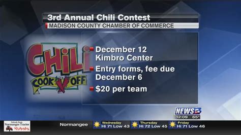 Entries Being Accepted For Madison County Chili Cook Off