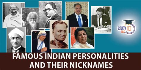 Famous Indian Personalities And Their Nicknames List Names