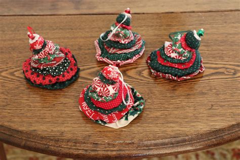 Fabric Christmas Tree Ornaments Handmade - Etsy