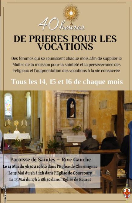 40h de prière pour les VOCATIONS Paroisses de Saintes