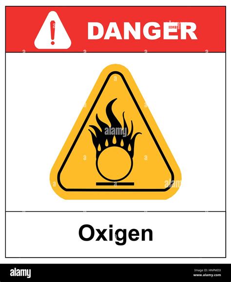 Oxidizing Warning Symbol In Yellow Triangle Information Sticker For