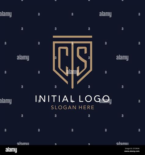 Cs Initial Logo Monogram With Simple Luxury Shield Icon Design