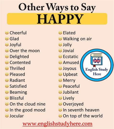 Other Ways To Say Happy In English English Study Here English