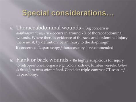 Penetrating Abdominal Trauma Emergency Management