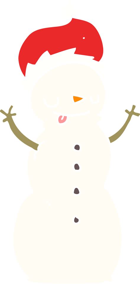 flat color style cartoon christmas snowman 12128952 Vector Art at Vecteezy