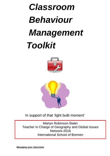 Classroom Behaviour Management Toolkit Teaching Resources