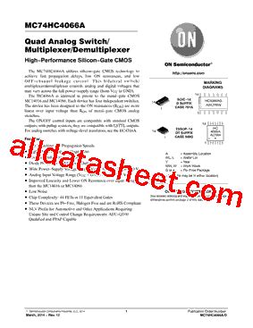 HC4066AG Datasheet(PDF) - ON Semiconductor