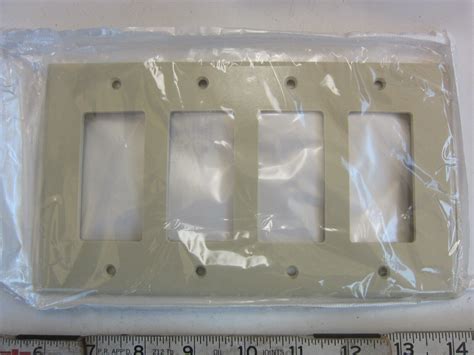 Leviton 80612 I 4 Gang Ivory Decoragfci Midway Wall Plate New Ebay