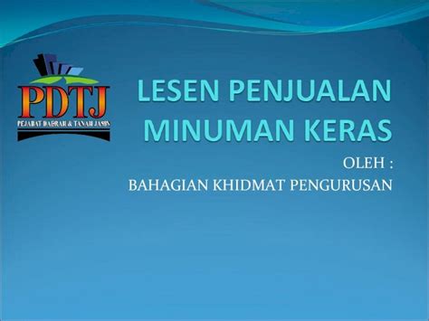 Pdf Oleh Bahagian Khidmat Pengurusan Penjualan Arak Adalah Tidak