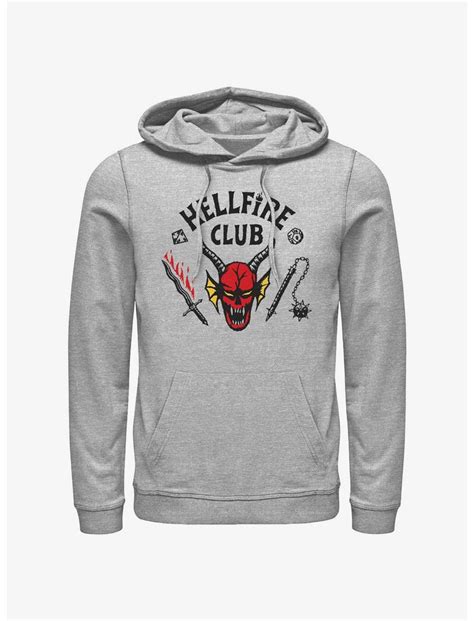 Stranger Things Hellfire Club Logo Hoodie Grey Hot Topic