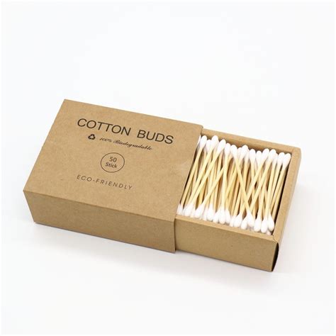 100 Pure Organic Cotton Buds Swab Packaging In Drawer Paper Box With