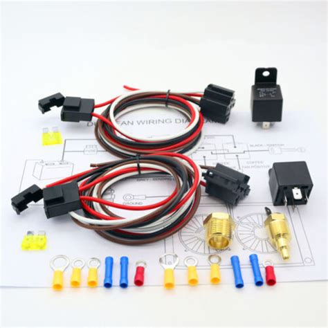 12V 40Amp 175 185 Thermostat Dual Electric Cooling Fan Wiring Relay