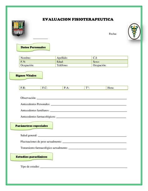 Formato De Historia Y Valoraci N Funcional En Mfr Evaluacion