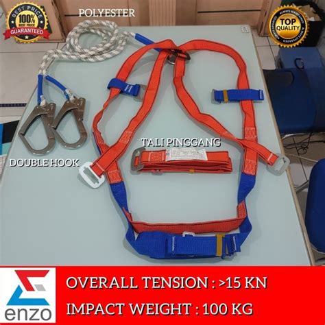 Jual Full Body Harness Double Big Hook Enzo Safety Belt Double Hook