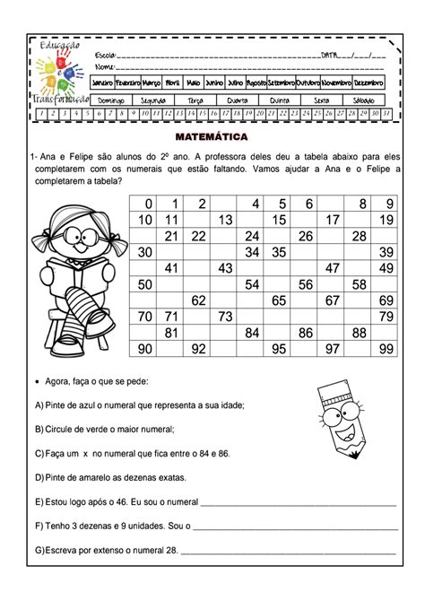 Atividades De Matematica Para 2 Ano Do Ensino Fundamental Para Imprimir