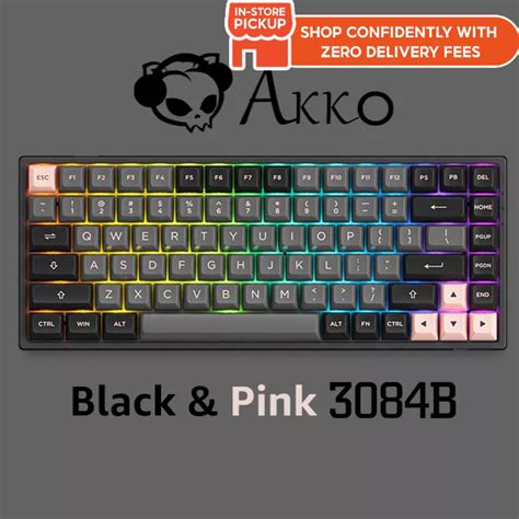 Akko 3084B Plus BLACK PINK Fully Assembled Multi Mode Wireless Hot Swap Keyboard