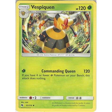 Pokemon Trading Card Game Pokemon Vespiquen - 32/214 - Uncommon Card - SM8 Lost Thunder ...