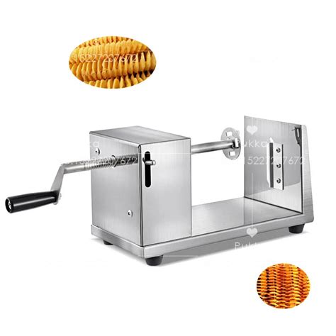 Manual Twist Potatoes Tower Slicer Chips Machine Spiral Spring Potato