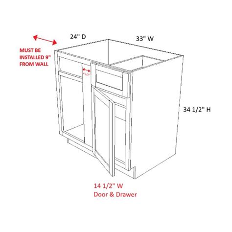 BBC33 9 Versa Shaker Base Blind Corner Cabinet RTA RTA Kitchen Cabinets