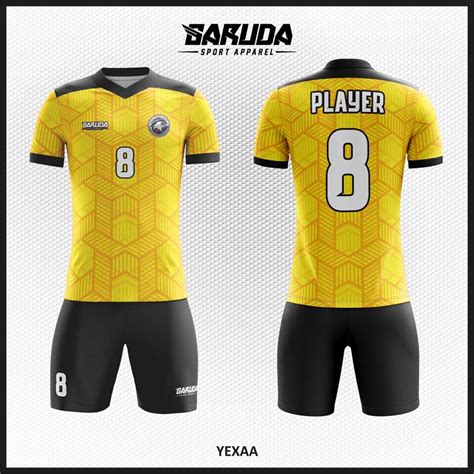 Desain Kostum Futsal Printing Yexaa Warna Kuning Emas Yang Trendy