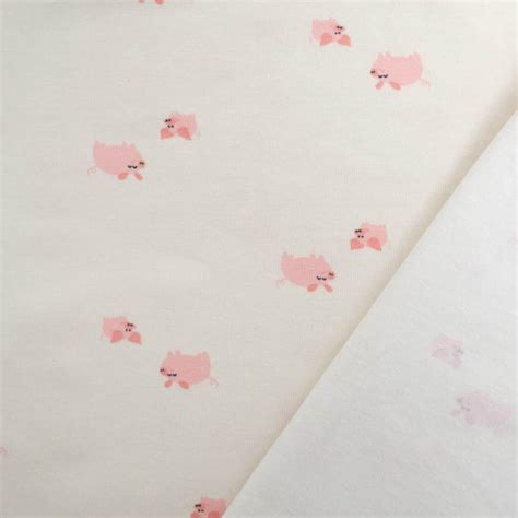 Tissu Jersey Ecru Petit Cochon Oeko Tex Mercerine